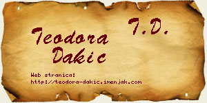 Teodora Dakić vizit kartica